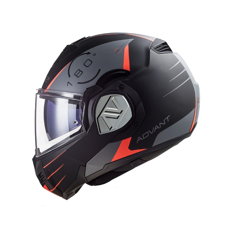 Klapphelm Motorrad LS2 FF906 Advant Codex 06 rot-schwarz-grau-titan