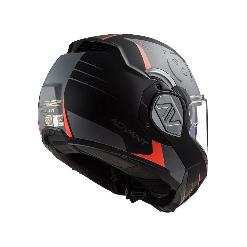 Klapphelm Motorrad LS2 FF906 Advant Codex 06 rot-schwarz-grau-titan