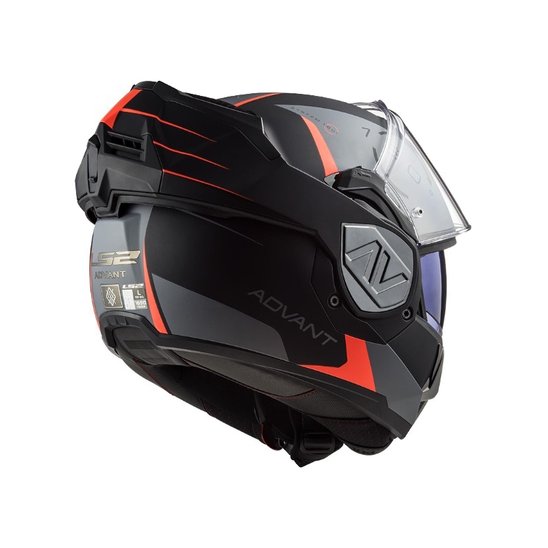 Klapphelm Motorrad LS2 FF906 Advant Codex 06 rot-schwarz-grau-titan