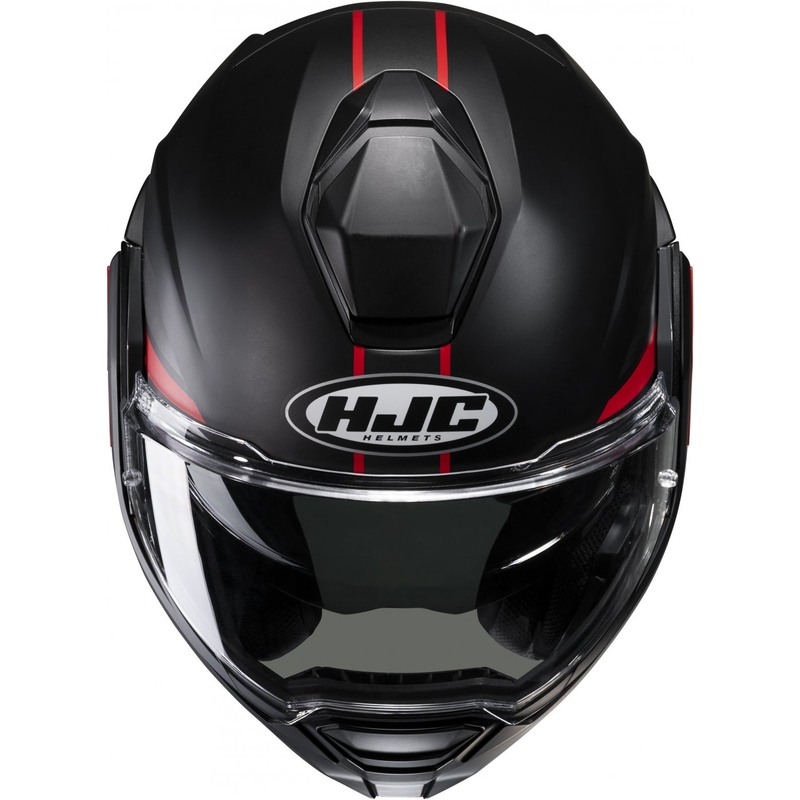 Klappbarer Motorradhelm HJC i100 Beis MC1SF schwarz-rot