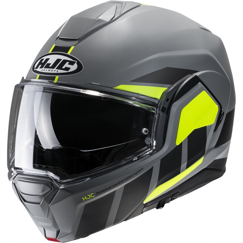 Klappbarer Motorradhelm HJC i100 Beis MC3HSF Schwarz-Grau-Fluo Gelb