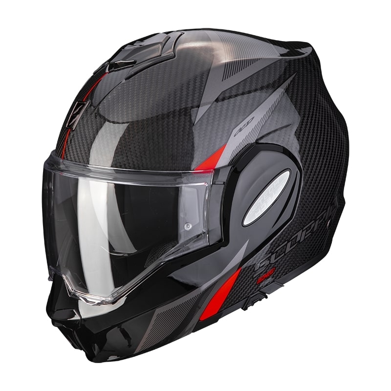 Scorpion EXO-TECH EVO Carbon Top schwarz-roter Kipphelm