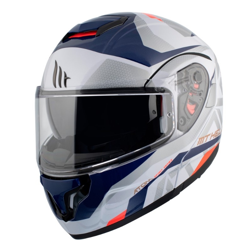MT Atom SV Skill A0 Motorradhelm weiß-blau Ausverkauf