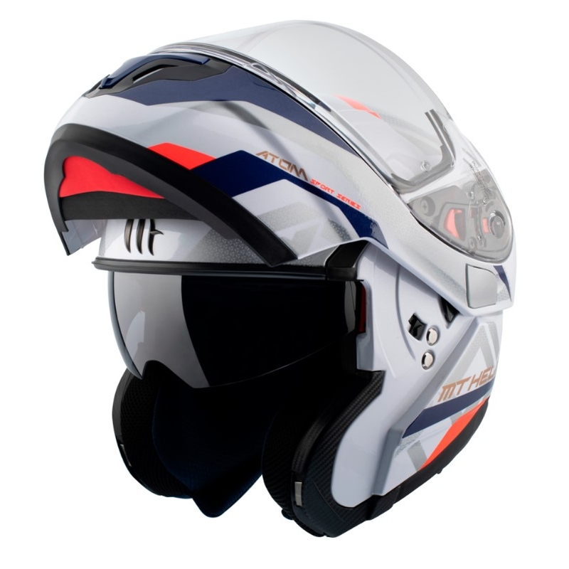 MT Atom SV Skill A0 Motorradhelm weiß-blau Ausverkauf