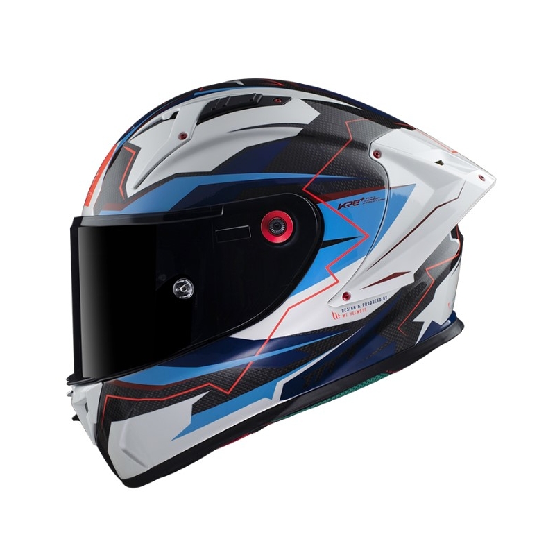 MT KRE+ Carbon Kraker B7 Integral Motorradhelm schwarz-weiß-blau