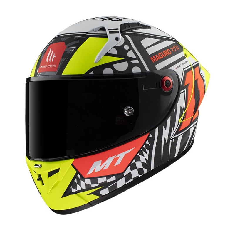 MT KRE+ Carbon Sergio Garcia A3 schwarz-weiß-rot-fluo gelb Integral-Motorradhelm