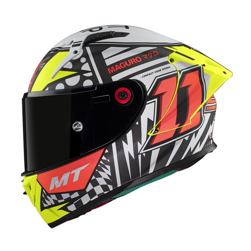 MT KRE+ Carbon Sergio Garcia A3 schwarz-weiß-rot-fluo gelb Integral-Motorradhelm