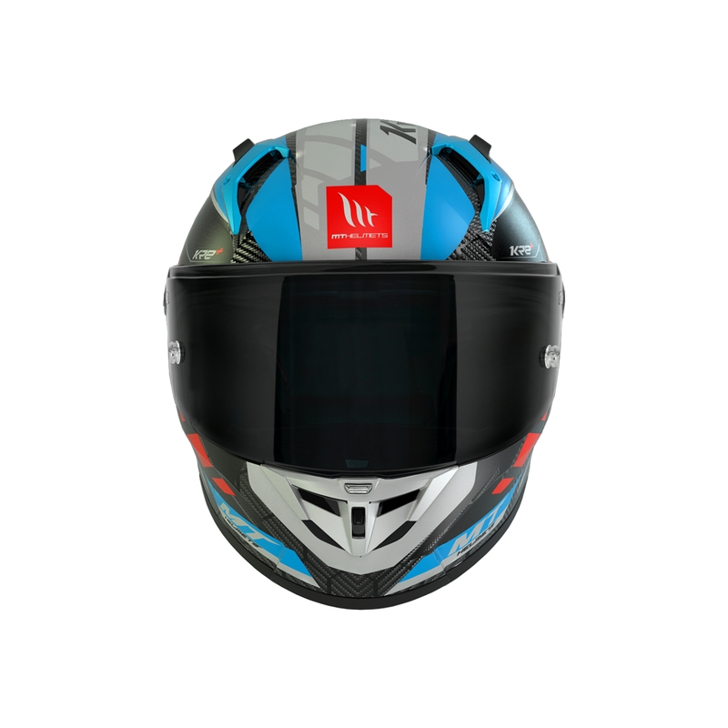 MT KRE+ Carbon Longlap Schwarz-Grau-Rot-Blau Integral-Motorradhelm