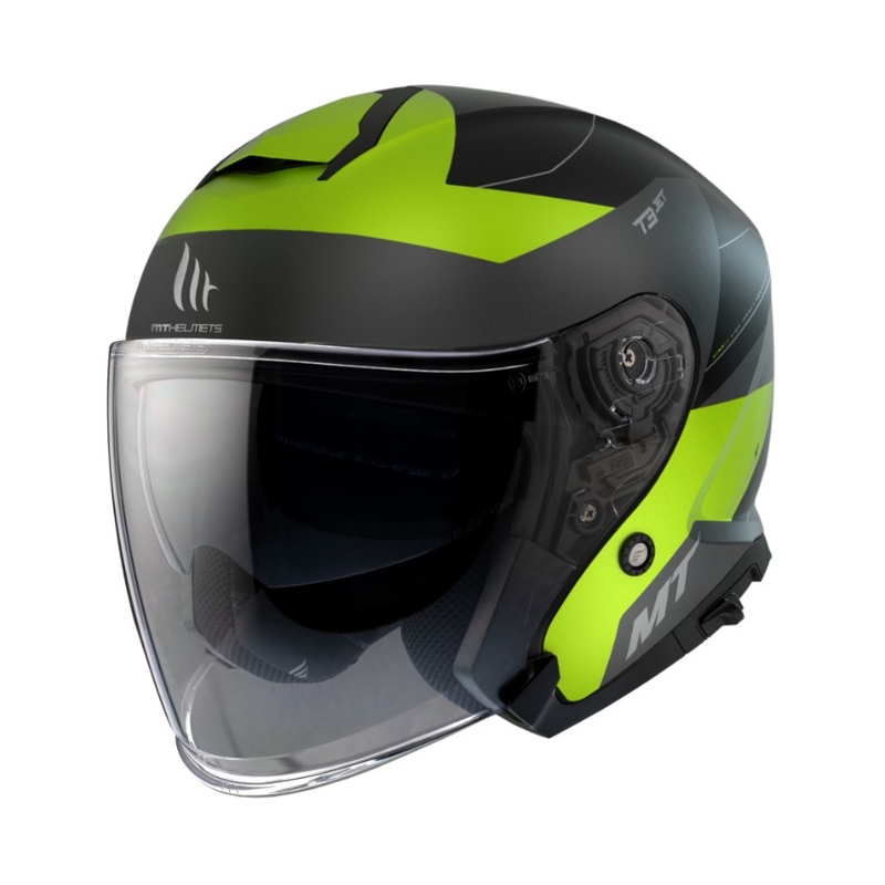 MT Thunder 3 SV Jet Cooper Schwarz-Grau-Fluo Gelb Open Motorradhelm Ausverkauf
