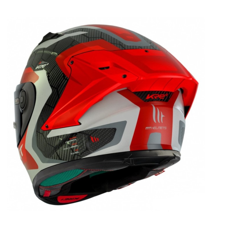 MT KRE+ Carbon Leistungsstarker grau-roter Integral-Motorradhelm