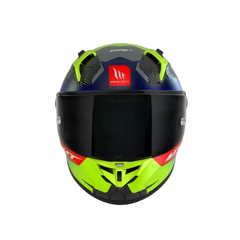 MT KRE+ Carbon Powerful fluo gelb-blauer Integral-Motorradhelm