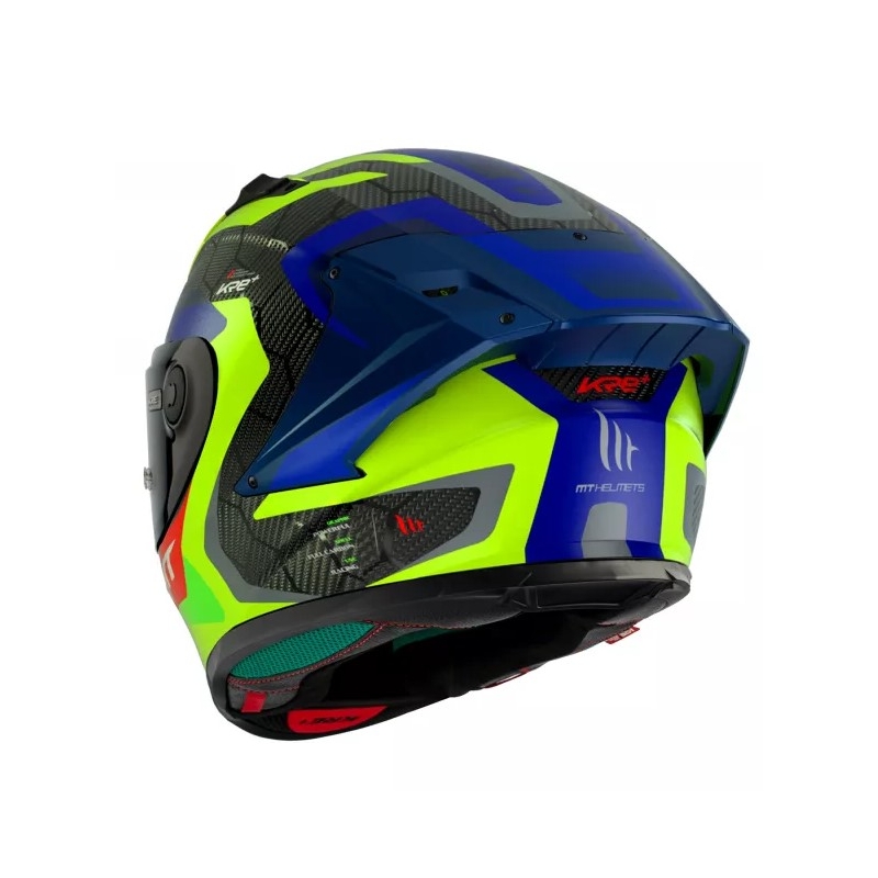 MT KRE+ Carbon Powerful fluo gelb-blauer Integral-Motorradhelm