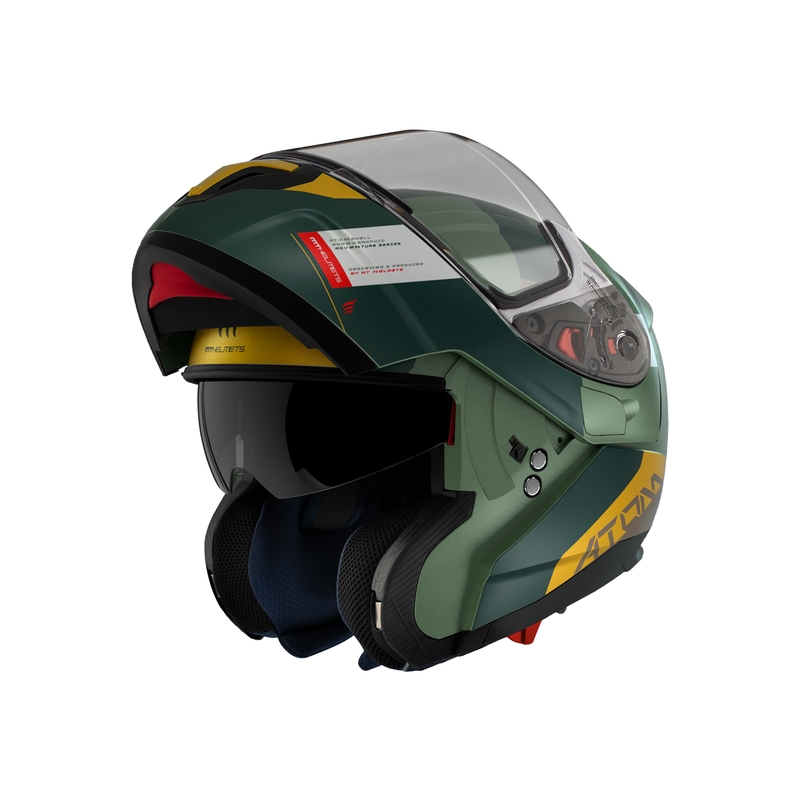 Klappbarer Motorradhelm MT Atom SV Gorex C6 gelb-grün Ausverkauf