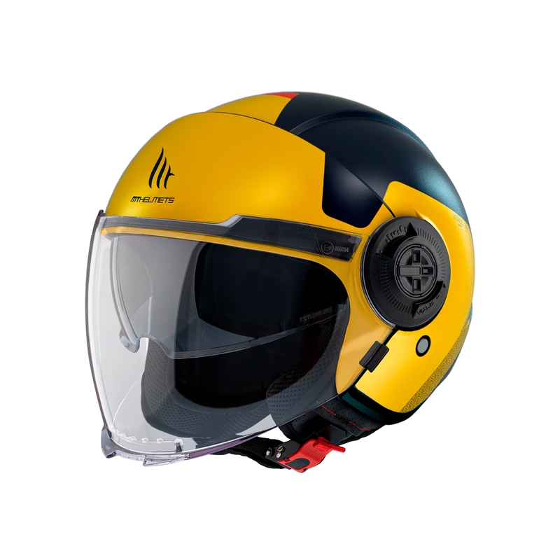 Offener Motorradhelm MT Viale SV Beta D3 schwarz-gold