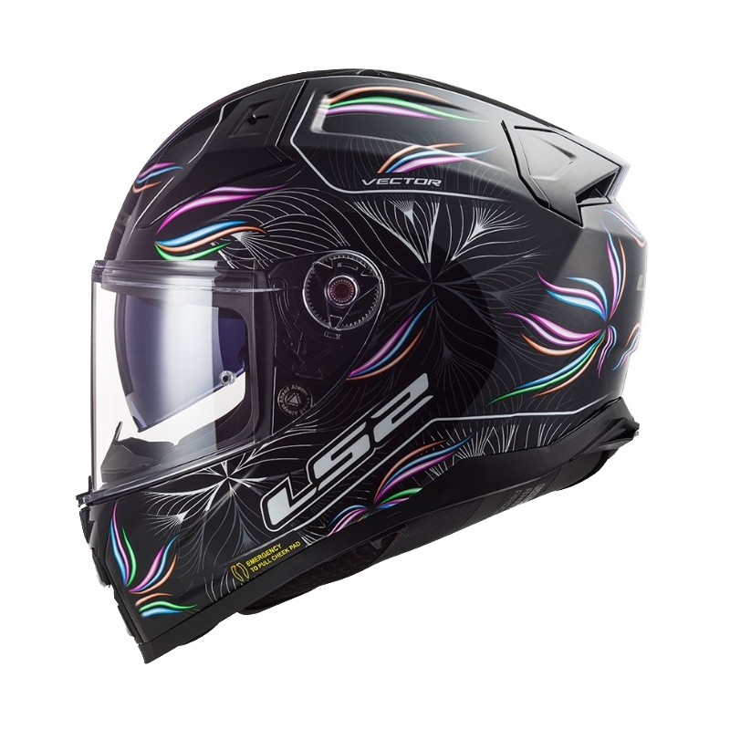 Motorradhelm LS2 FF811 Vector II Tropical weiß-schwarz