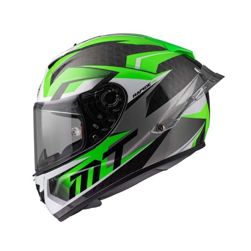 Integraler Motorradhelm MT Rapide Pro Fugaz A6 schwarz-grau-weiß-grün im Angebot Ausverkauf