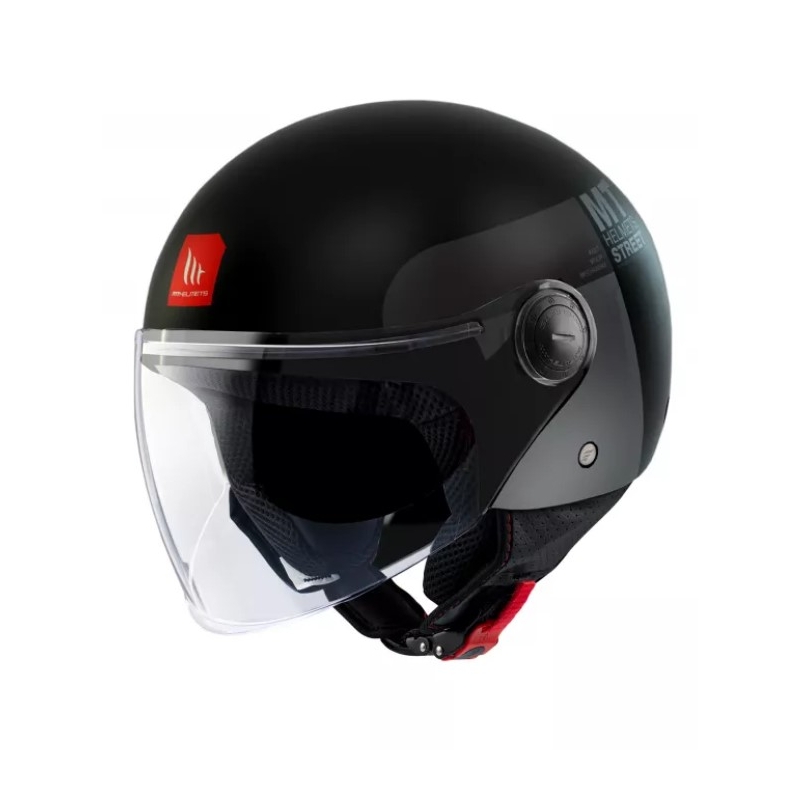 MT Street Inboard D2 Open Motorradhelm Schwarz-Grau Ausverkauf