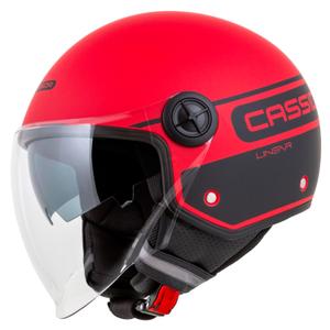 Cassida Handy Plus Linear Open Motorradhelm rot-schwarz