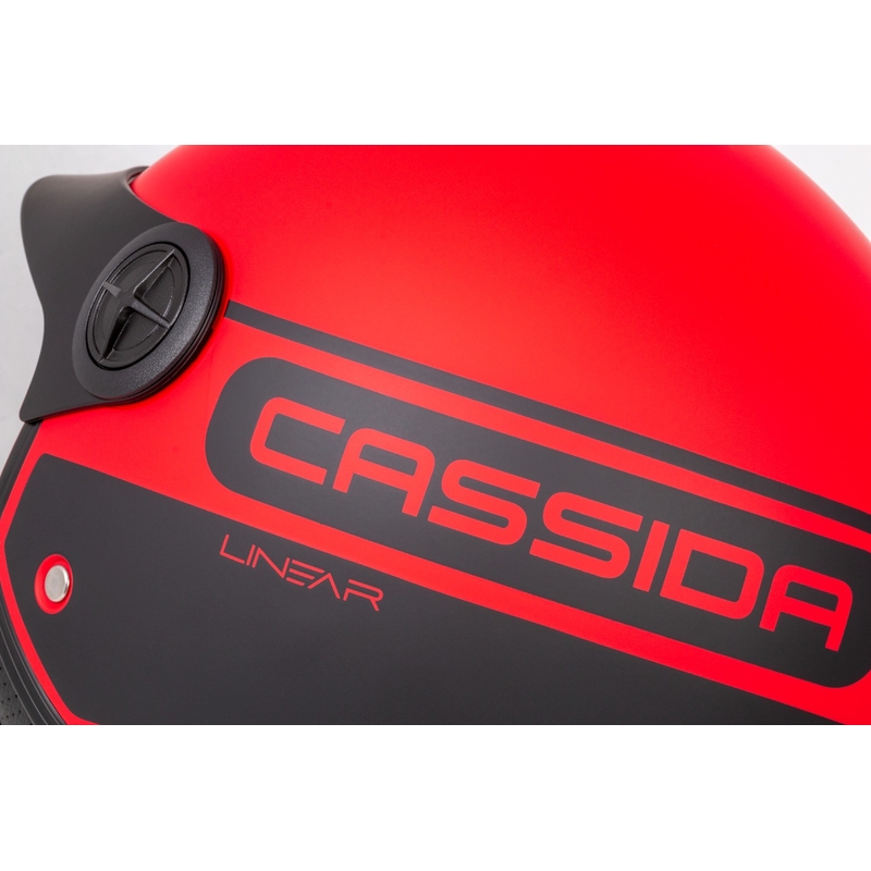 Cassida Handy Plus Linear Open Motorradhelm rot-schwarz