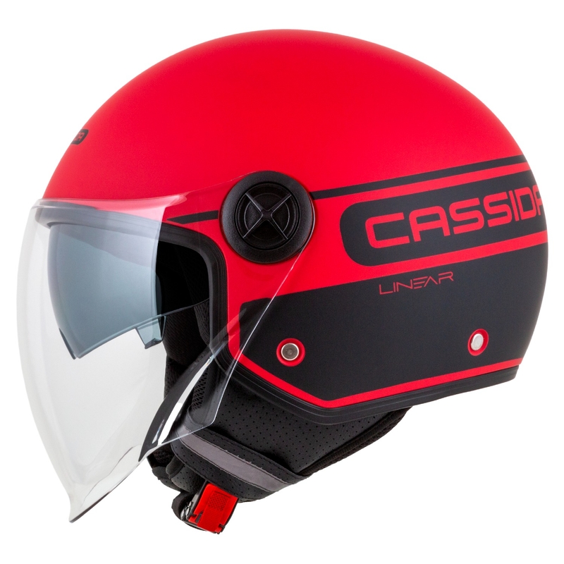 Cassida Handy Plus Linear Open Motorradhelm rot-schwarz