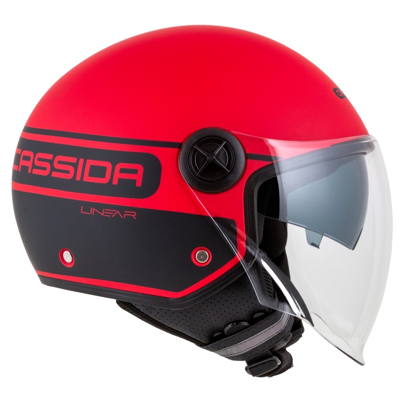 Cassida Handy Plus Linear Open Motorradhelm rot-schwarz