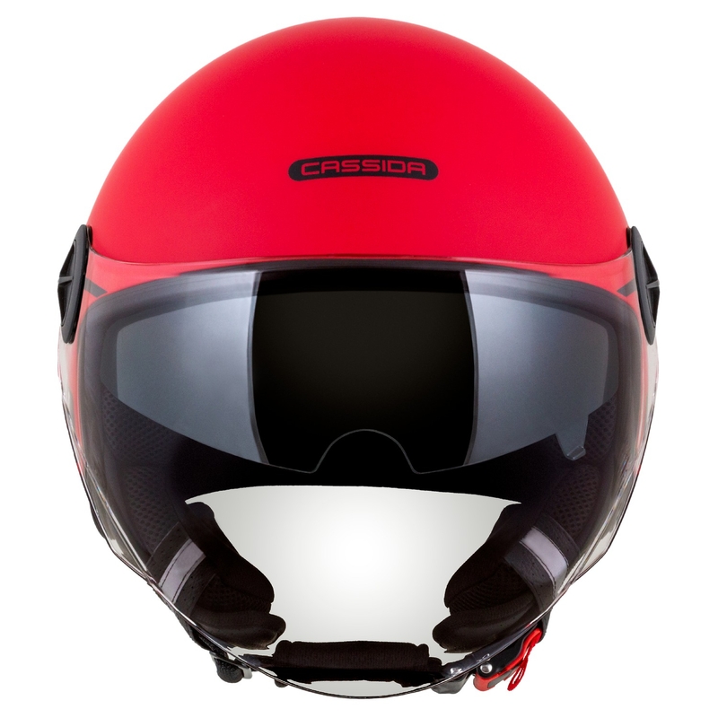 Cassida Handy Plus Linear Open Motorradhelm rot-schwarz