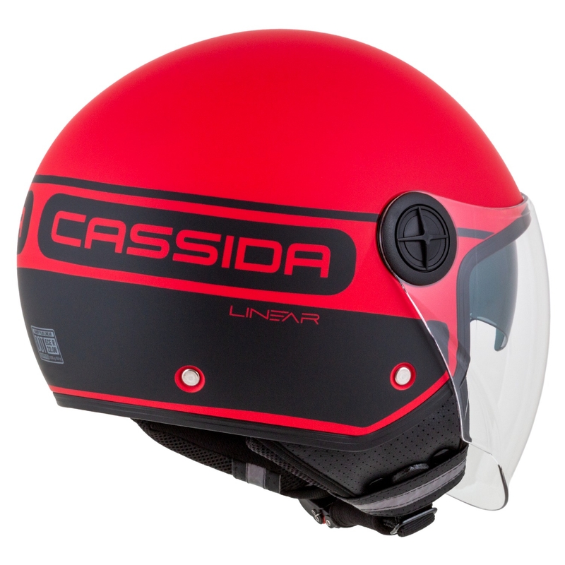 Cassida Handy Plus Linear Open Motorradhelm rot-schwarz