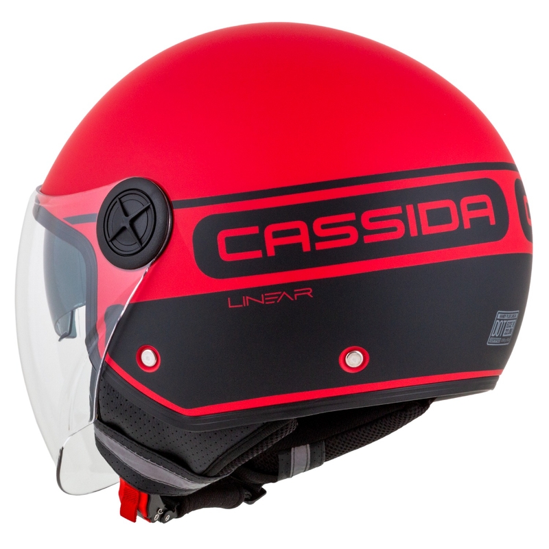 Cassida Handy Plus Linear Open Motorradhelm rot-schwarz