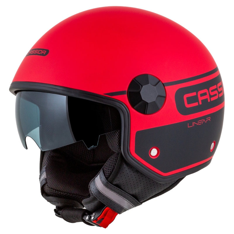 Cassida Handy Plus Linear Open Motorradhelm rot-schwarz