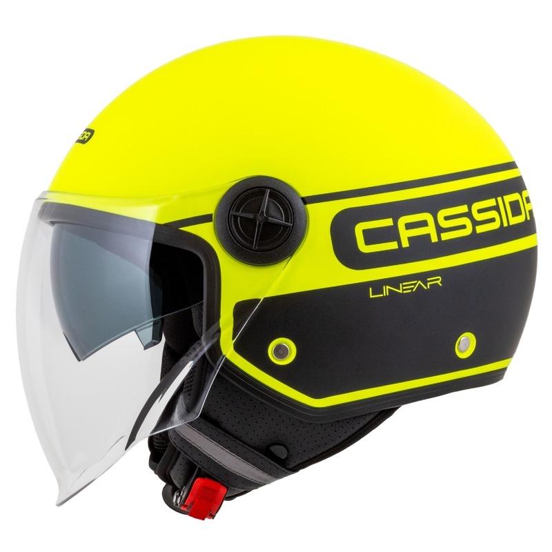Cassida Handy Plus Linear fluo gelb-schwarz offener Motorradhelm