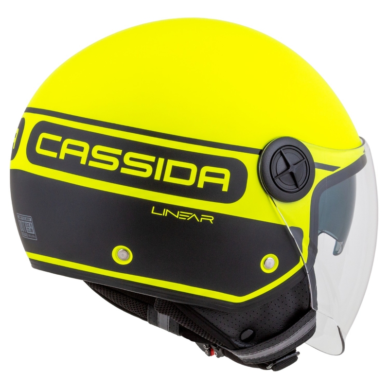 Cassida Handy Plus Linear fluo gelb-schwarz offener Motorradhelm