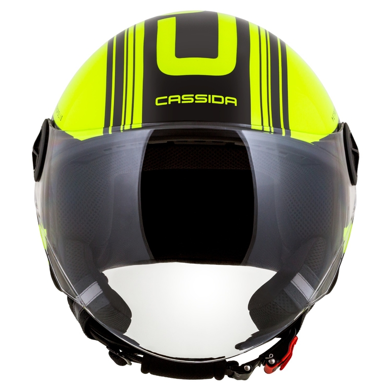 Cassida Handy Metropolis Safety fluo gelb-schwarz-reflektierend grau offener Motorradhelm