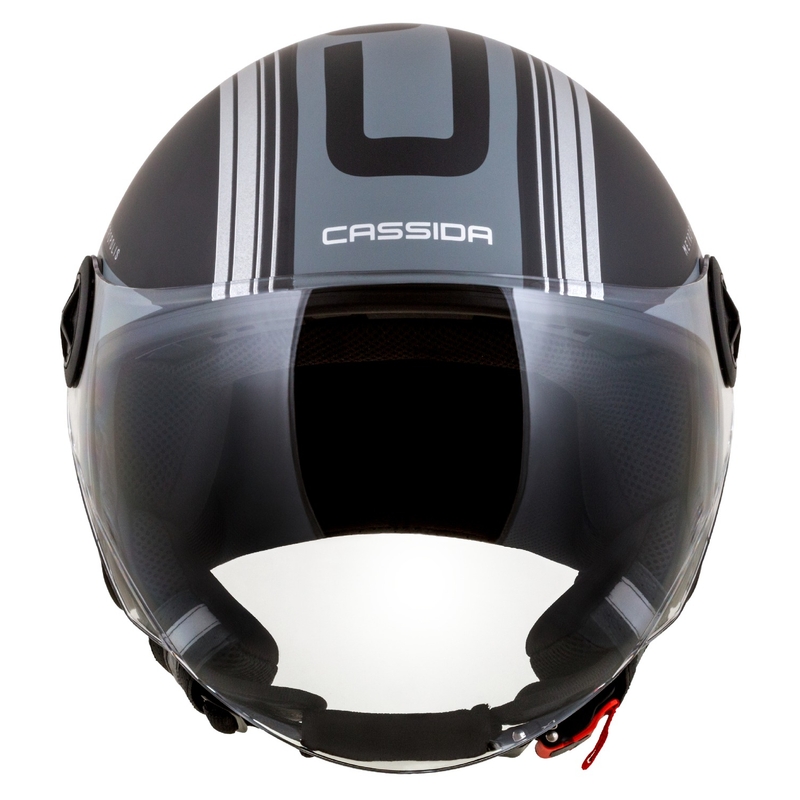 Cassida Handy Metropolis Vision offener Motorradhelm, schwarz-reflektierend grau