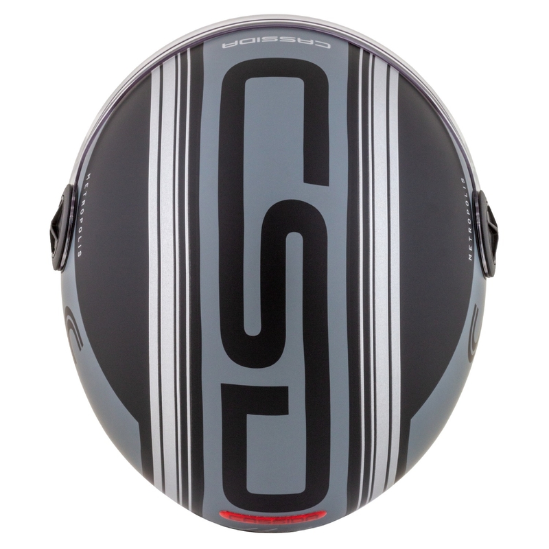Cassida Handy Metropolis Vision offener Motorradhelm, schwarz-reflektierend grau