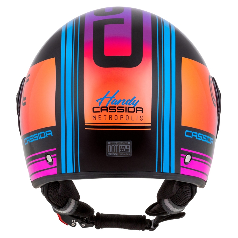 Cassida Handy Metropolis Schwarz-Türkis Gradient Open Motorradhelm