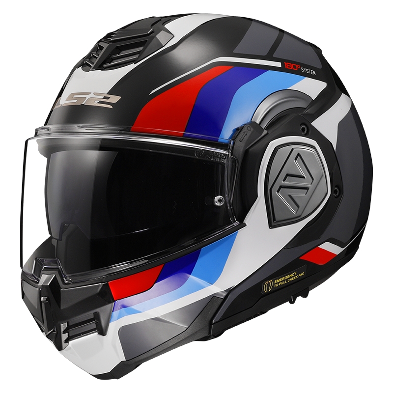 Klapphelm Motorrad LS2 FF906 Advant Sport schwarz-blau-rot
