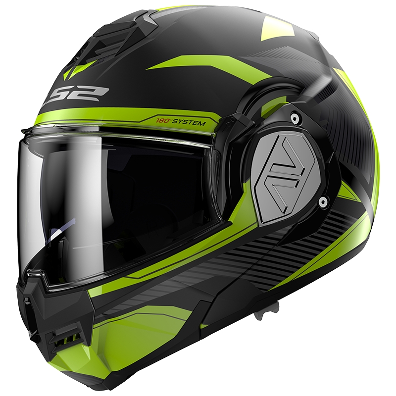 Klappbarer Motorradhelm LS2 FF906 Advant Revo schwarz-fluorgelb matt