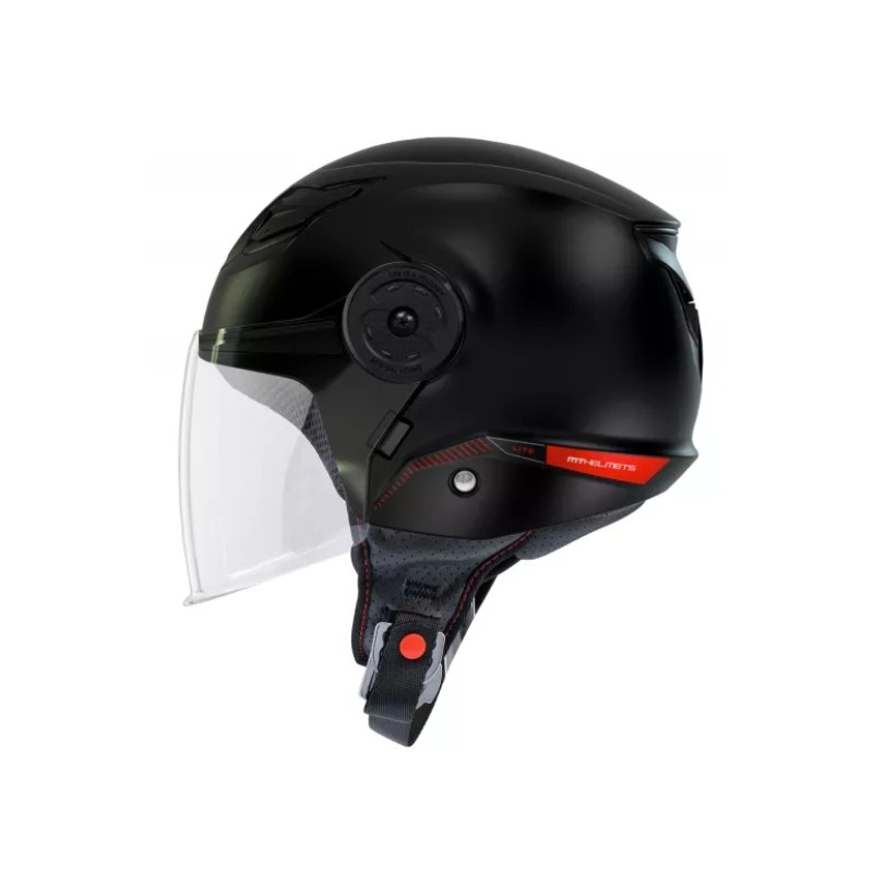 MT Lite Solid Black Open Motorradhelm für Kinder