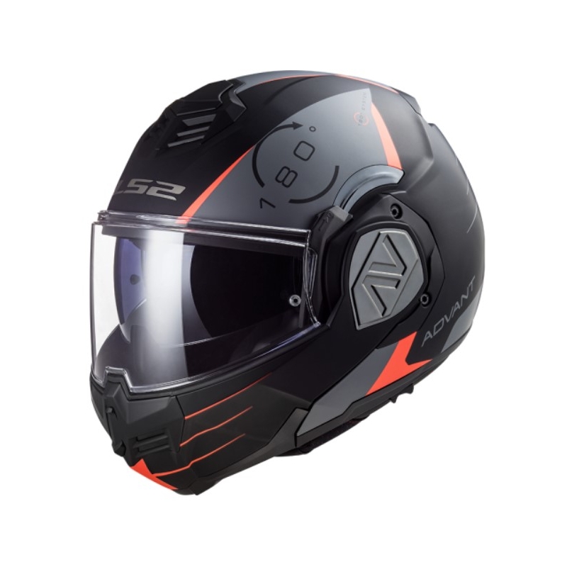 Klapphelm Motorrad LS2 FF906 Advant Codex 06 rot-schwarz-grau-titan
