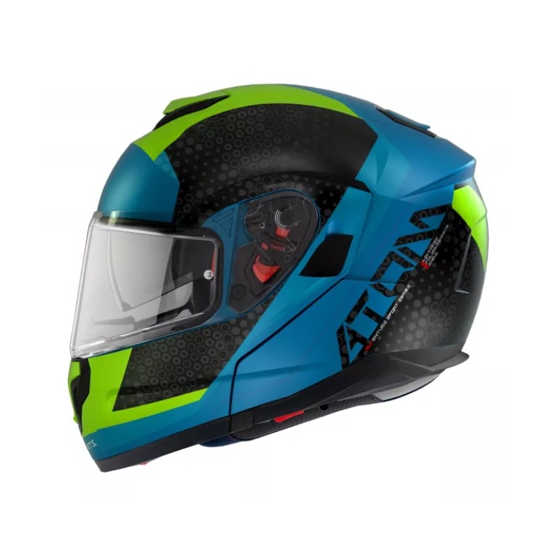 Klappbarer Motorradhelm MT Atom SV Adventure A7 schwarz-grün-blau