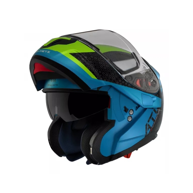 Klappbarer Motorradhelm MT Atom SV Adventure A7 schwarz-grün-blau