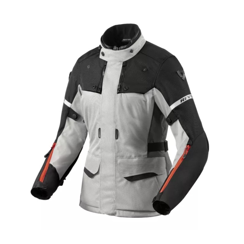 Damen Revit Outback 4 H2O Motorradjacke Silber und Schwarz