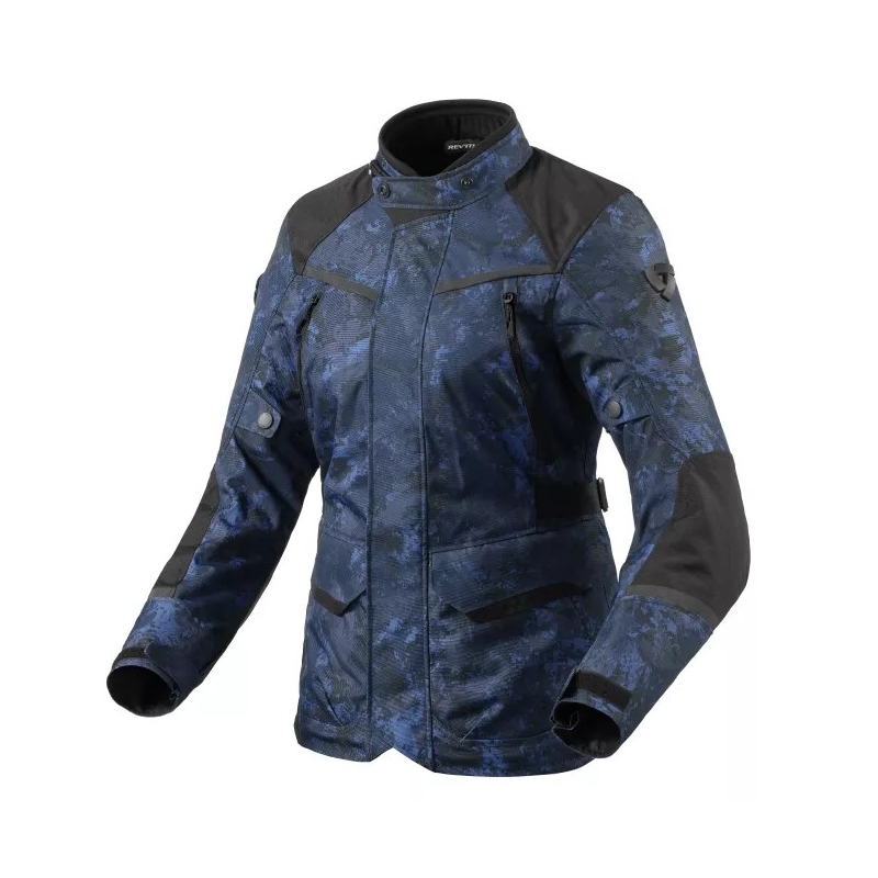 Damen Revit Voltiac 3 H2O camo blau Motorradjacke Ausverkauf