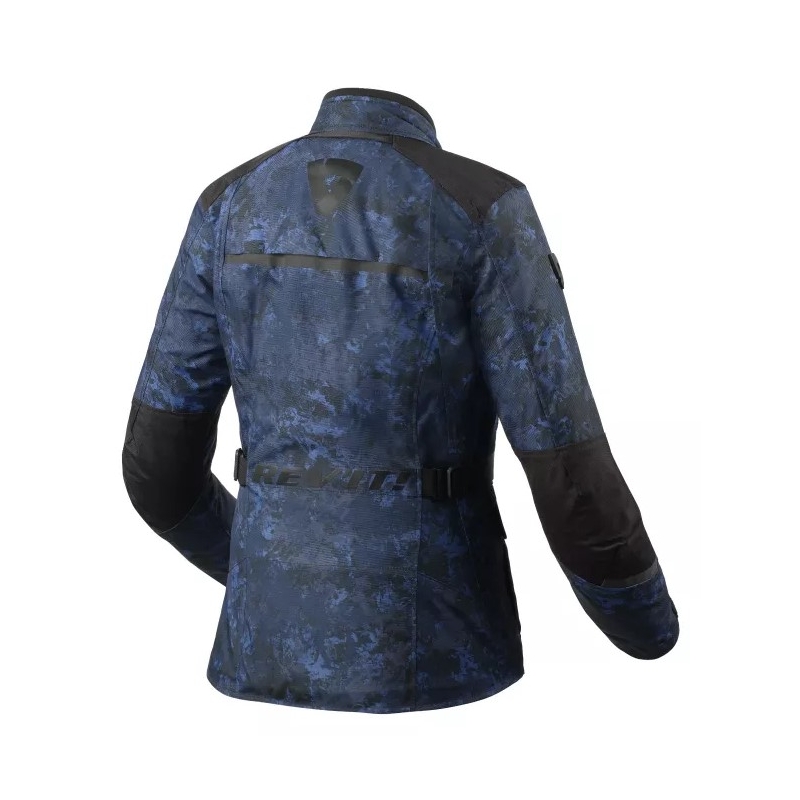 Damen Revit Voltiac 3 H2O camo blau Motorradjacke Ausverkauf