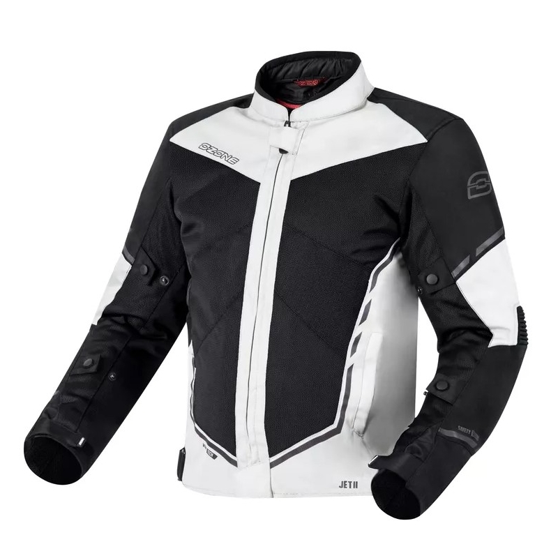 Moto-Jacke Ozone Jet II grau-schwarz Ausverkauf