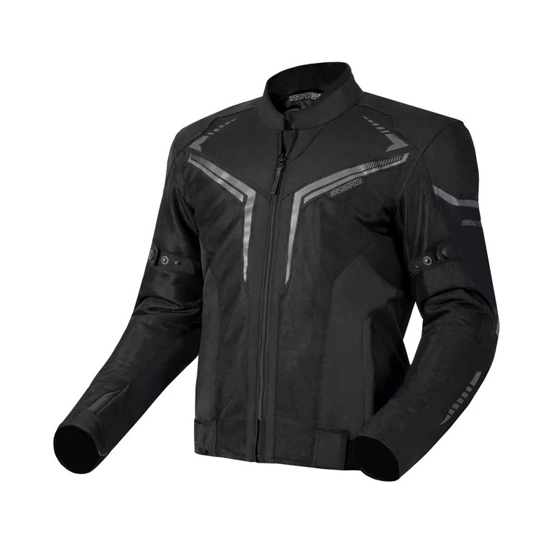 Ozone Flow Schwarze Motorradjacke Ausverkauf
