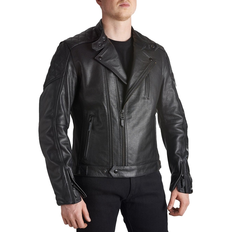 Motorradlederjacke PANDO MOTO Twin schwarz Ausverkauf