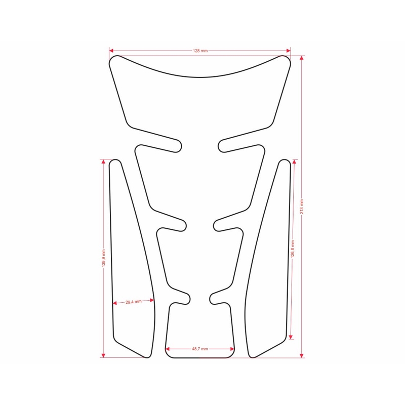 Tankdeckel - Print Wings Tankpad silber mit Seitenteil