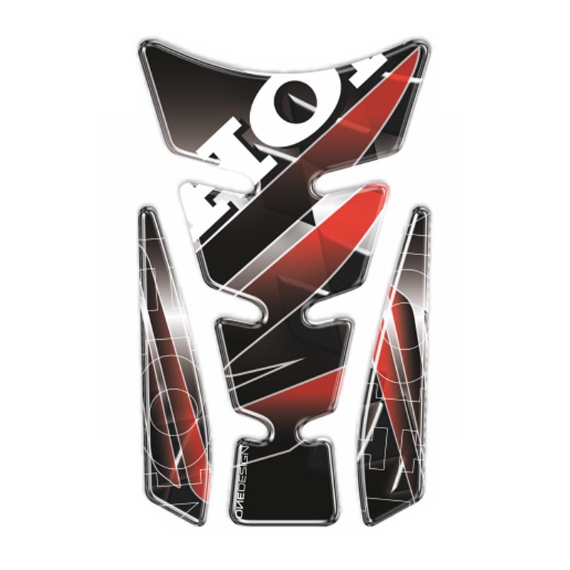 Tankdeckel - Print Wings Tankpad silber mit Seitenteil