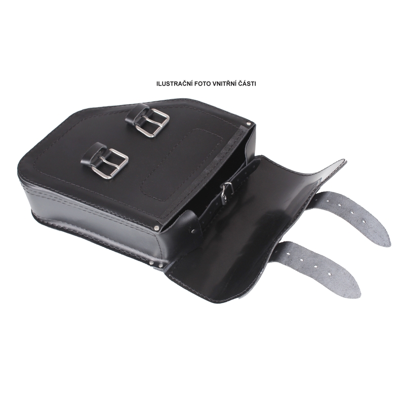 Leder-Satteltasche CUSTOMACCES DETROIT schwarz links